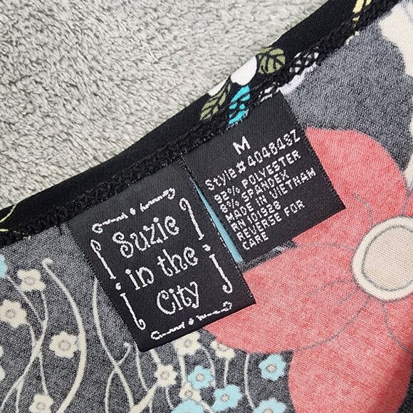 Women's Suzie In The City Floral Dress Sleeveless V Neck Tie Back Multicolor M - Picture 5 of 9